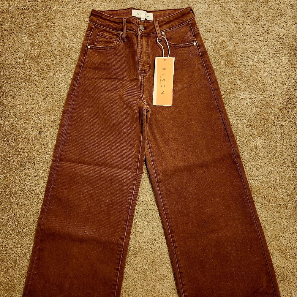 Risen high rise cropped jeans